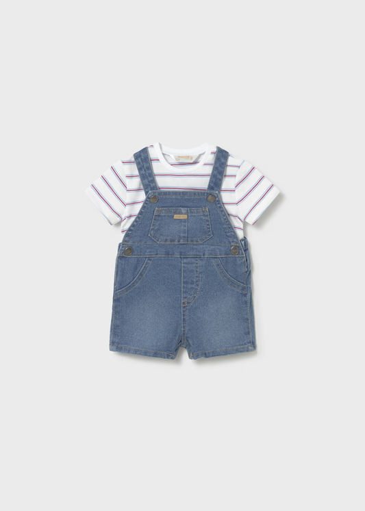 Boy Dungaree and T-shirt Set - Denim