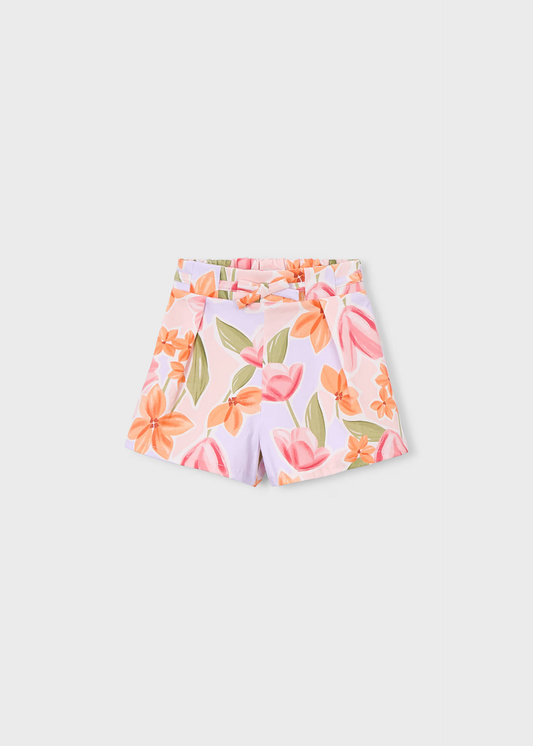 Girl Pleated Printed Skort - Blossom
