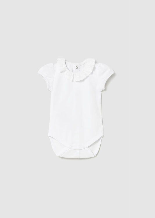 Girl Ruffled Bodysuit - White