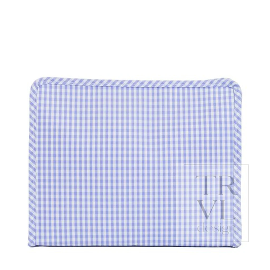 Roadie Medium Zip Pouch - Gingham Lilac