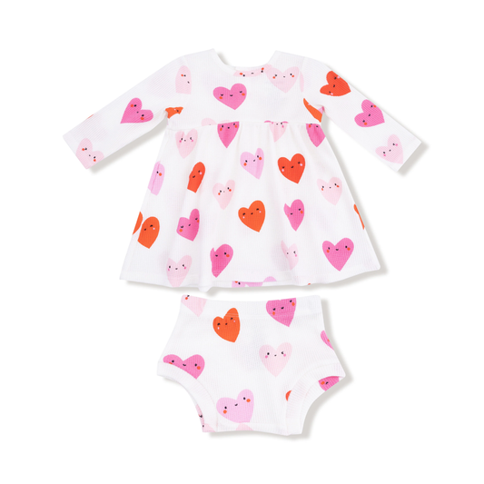Happy Hearts Simple Dress + Bloomer