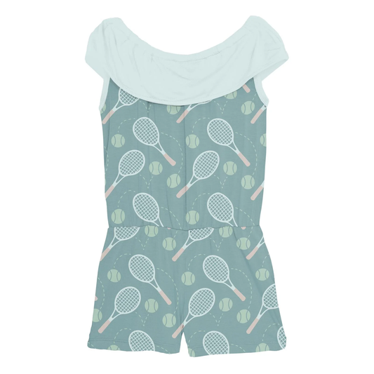 Print Summer Romper in Jade Tennis