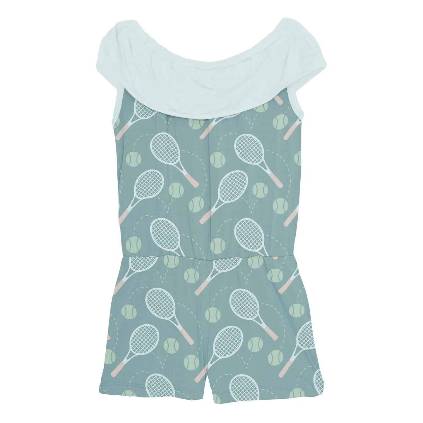 Print Summer Romper in Jade Tennis