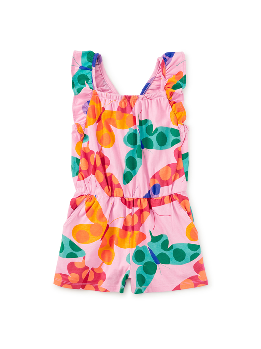 Ruffle Strap Romper - Butterfly Spot