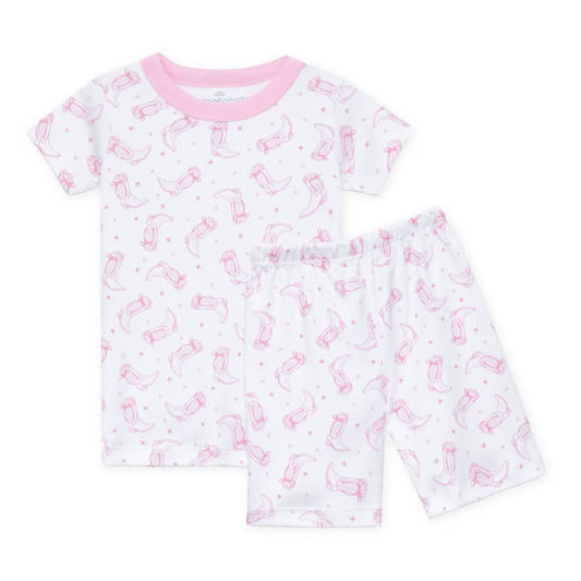 Darling Cowboy Boots Short Pajamas - Pink