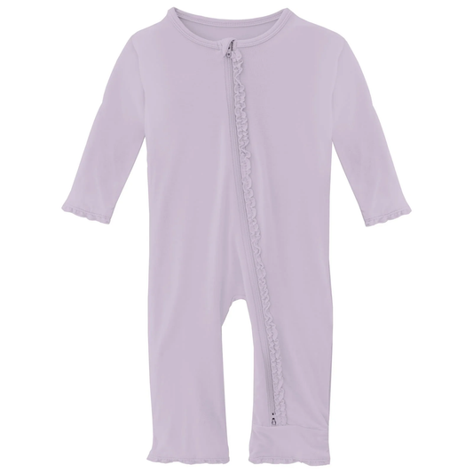 Muffin Ruffle Coverall with 2 Way Zipper - Thistle
