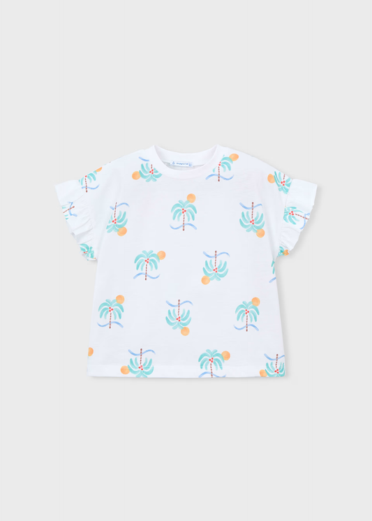 Girl Printed T-shirt - Off White Oasis