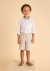 Boy Linen Dress Shorts - Sand