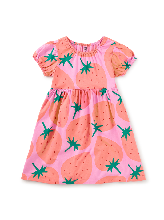 Puff Sleeve Empire Dress - Fresas Favoritas