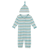 Printed Layette Gown Converter & Single Knot Hat Set - Lakeside Stripe