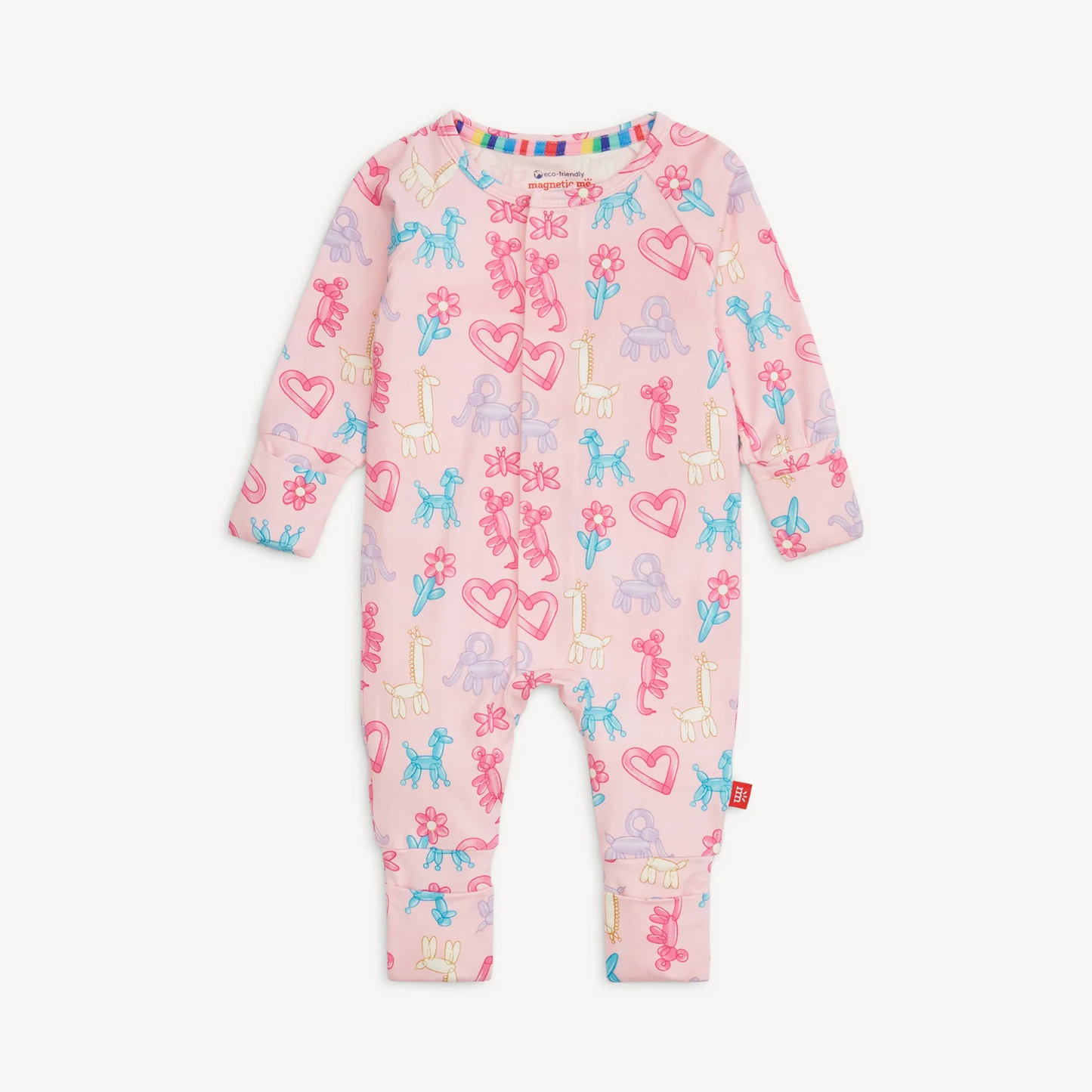 Magnetic Convertible Coverall - Pink Party Animals Glow in the Dark