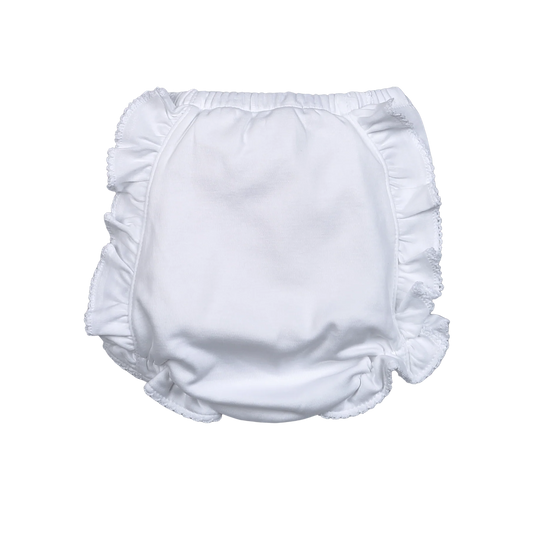 Monogram Me Pima Diaper Cover - White