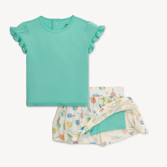 Perfect Pickle Paddles Modal Magnetic Play All Day Top + Flutter Skort Set