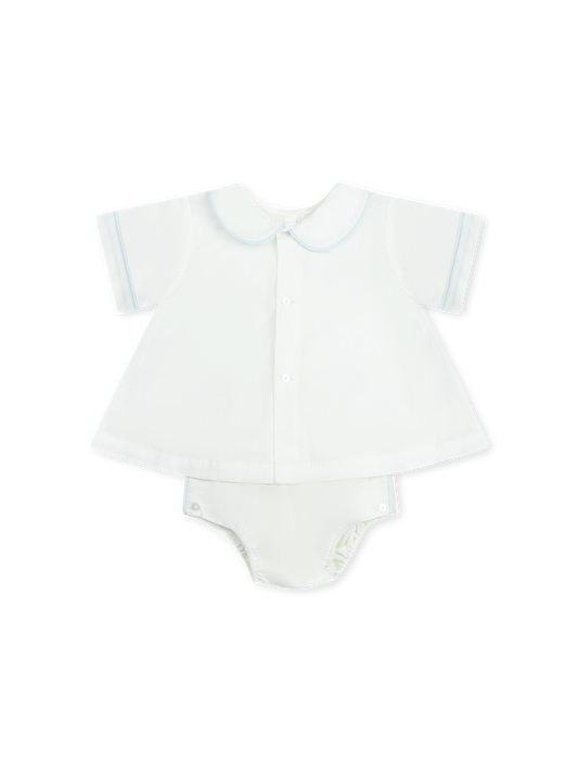 Dapper Diaper Set - Blessings White and Blue
