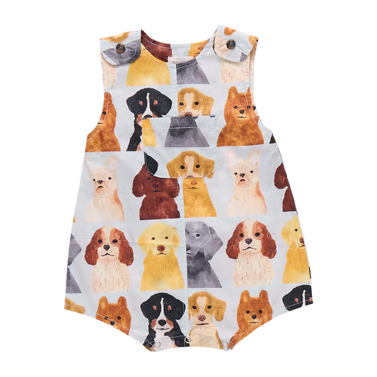 Baby Boys Noah Jumper - Light Blue Watercolor Dogs