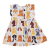 Girls Adaline Dress - Light Blue Watercolor Dogs
