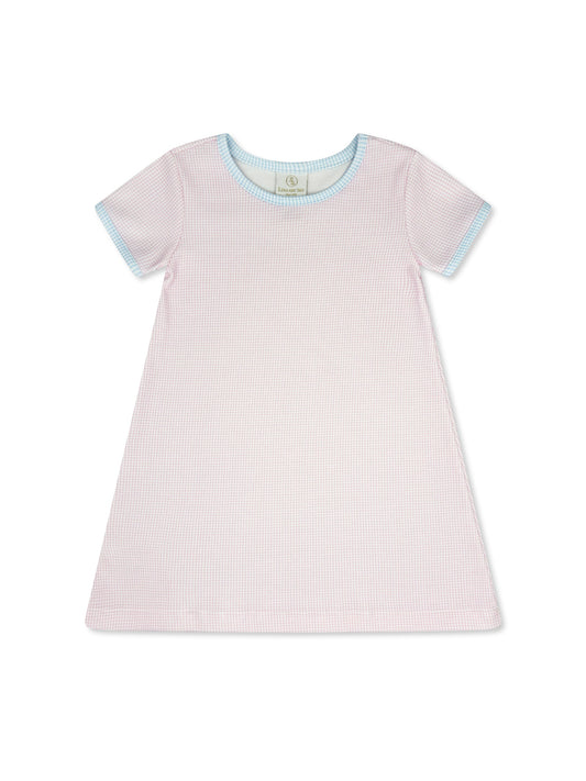 Faith Dress - Baby Pink Minigingham, Baby Blue Minigingham