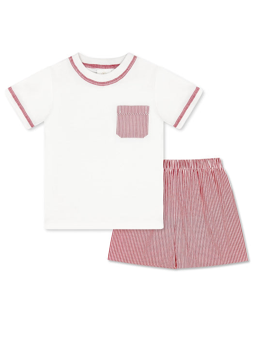 Charlie Short Set - Legacy White, Raleigh Seersucker