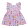 Girls Elsie Dress - Lavender Watercolor Bows