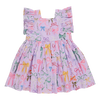 Girls Elsie Dress - Lavender Watercolor Bows
