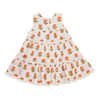 Girls Daphne Dress - Small Orange Bud