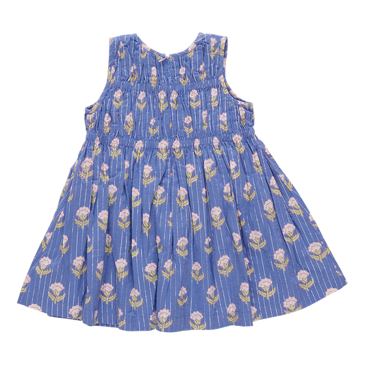 Girls Sleeveless Waverly Dress - Periwinkle Small Bud