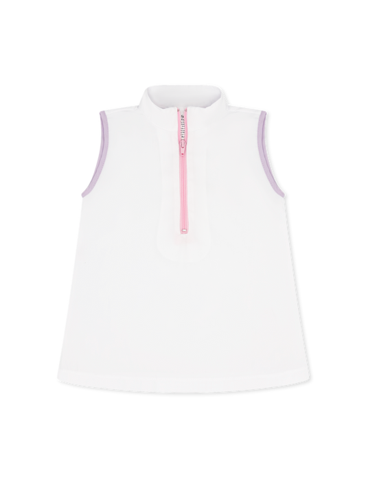 Haven Half Zip Top - Pure Coconut, Petal Purple, Cotton Candy Pink
