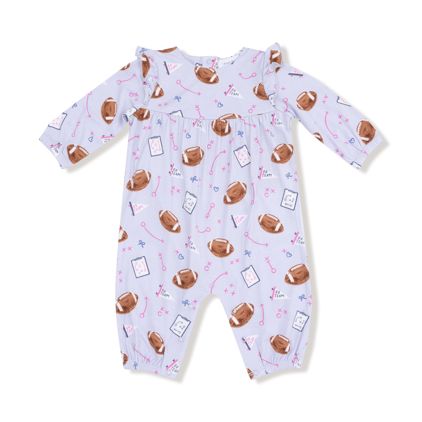 Touchdown Time - Ruffle Sleeve Romper - Lavender