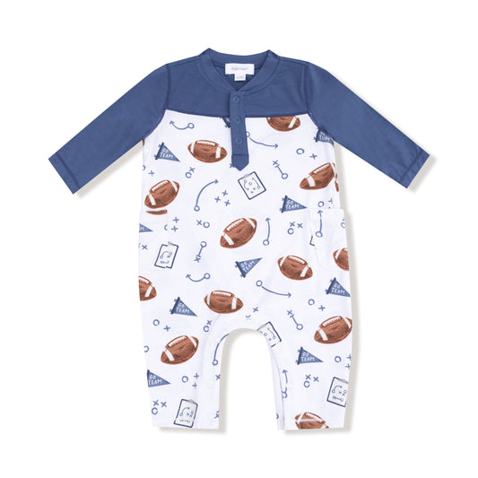 Touchdown Time - Romper - Navy