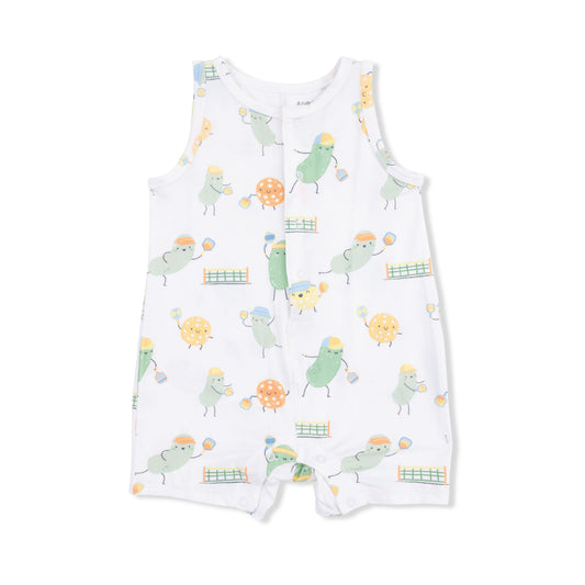 Pickles Playing Pickleball -Sleeveless Shortie Romper