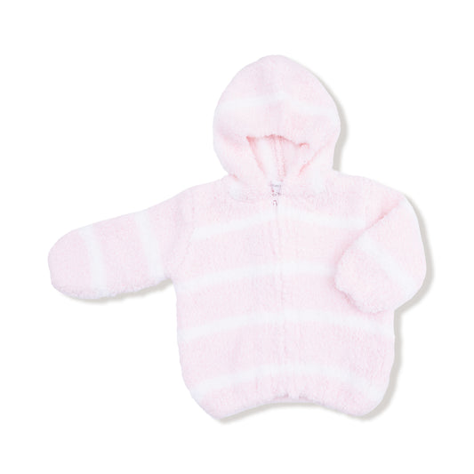Chenille Hoodie - Pink and Ivory