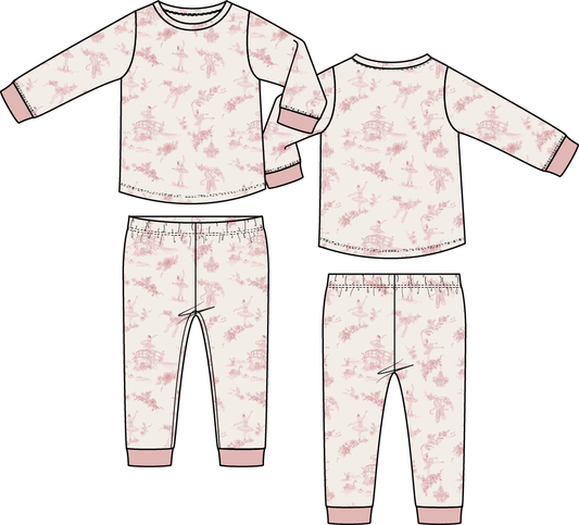 Ballet Toile - Long Sleeve Loungewear Set
