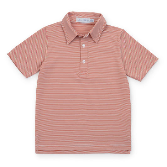 Will Performance Polo - Orange & White Stripes