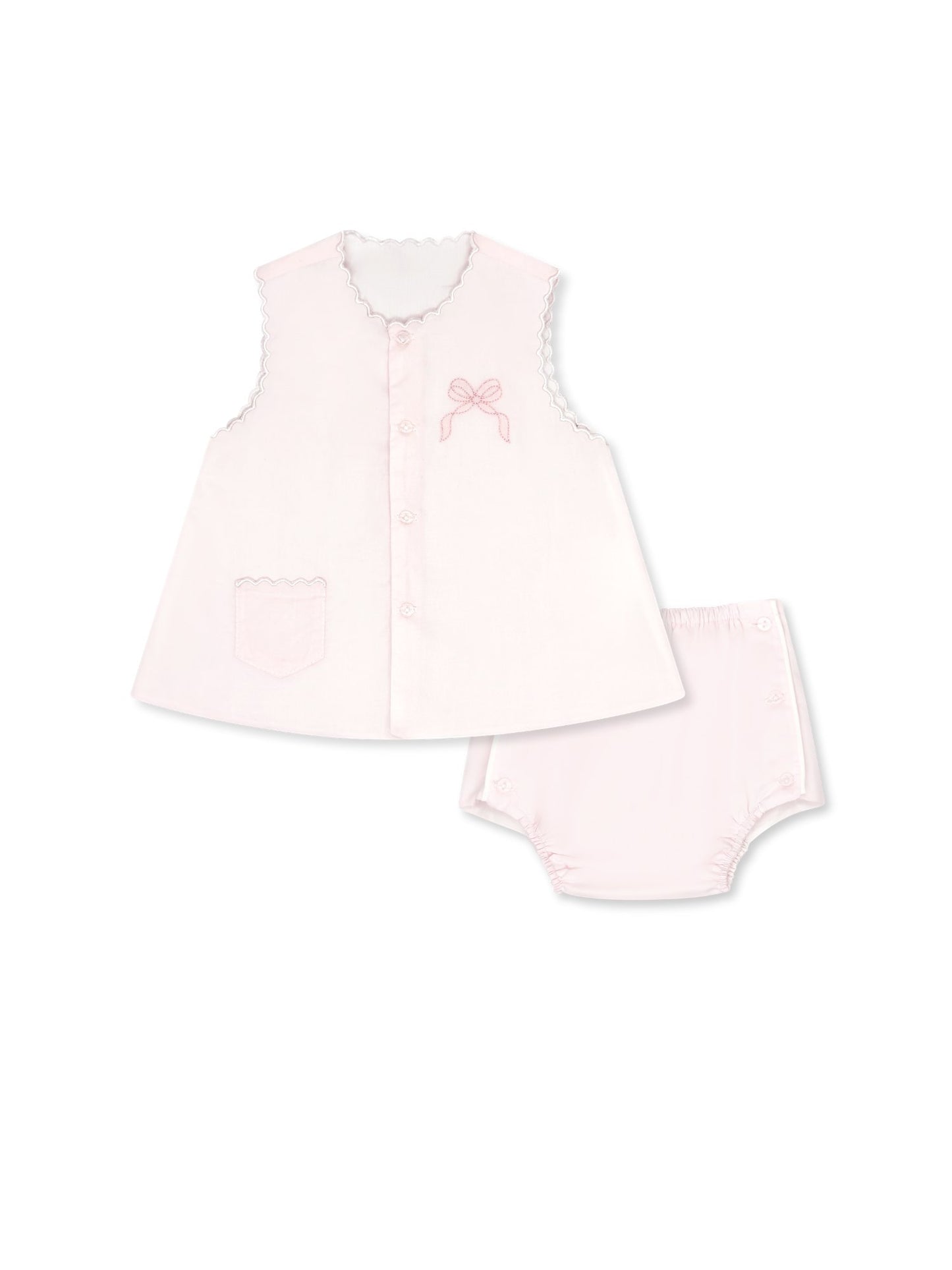 Maria Diaper Set - Blessing Pink with Bow