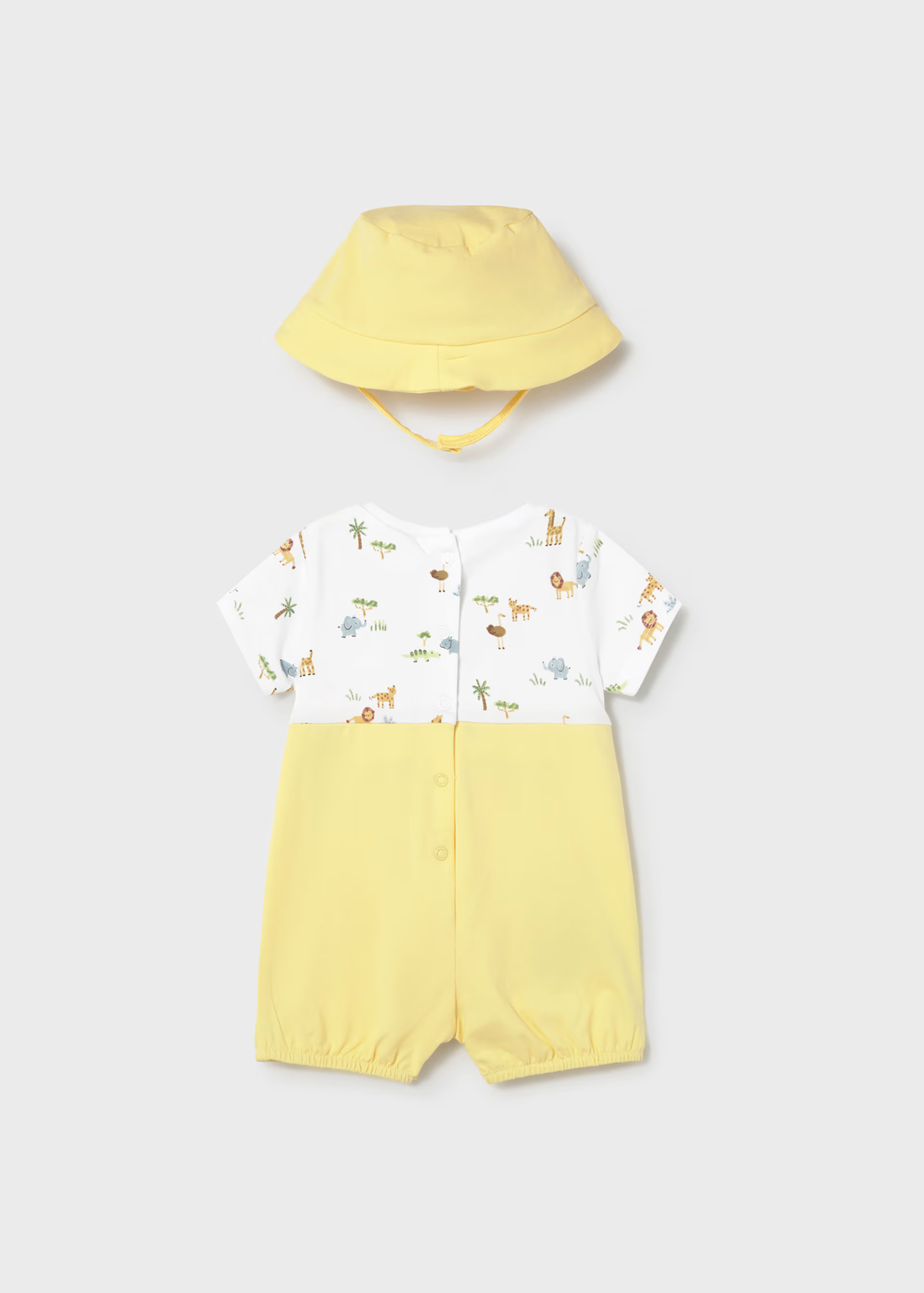 Boy Romper with Hat and Faux Dungaree - Sunny