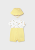 Boy Romper with Hat and Faux Dungaree - Sunny