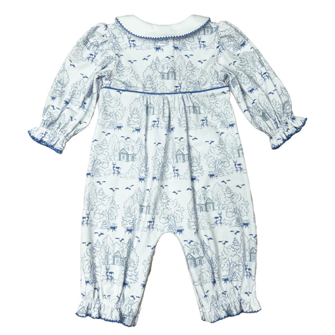 Log Cabin Girl's Romper