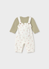 Newborn Girl Printed Dungaree and Sweater Set - Bay Leaf