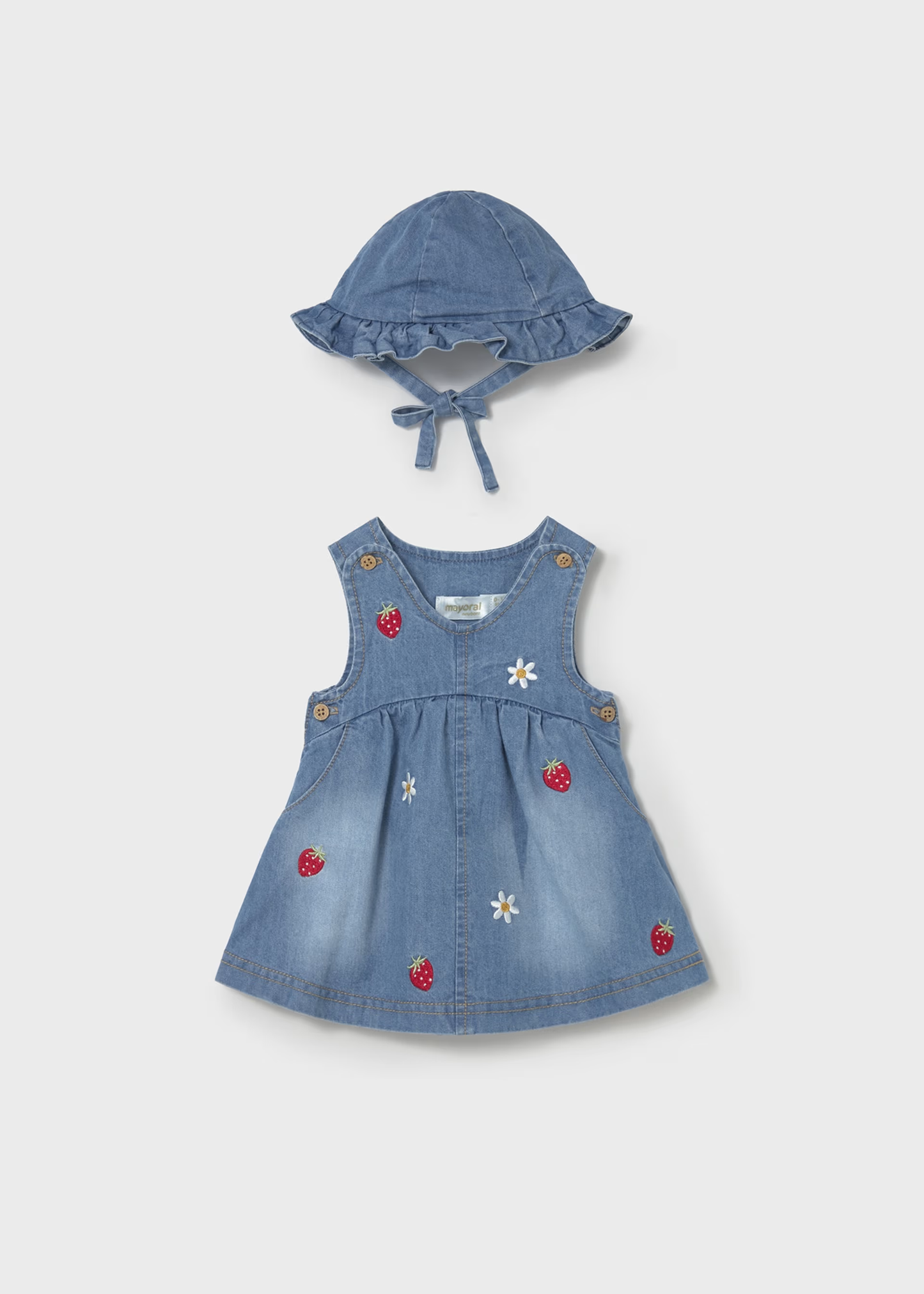 Girl Dress with Hat Set - Denim