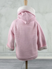 Cotton Seed Stitch Double-Breasted Jacket - Pink/Cream