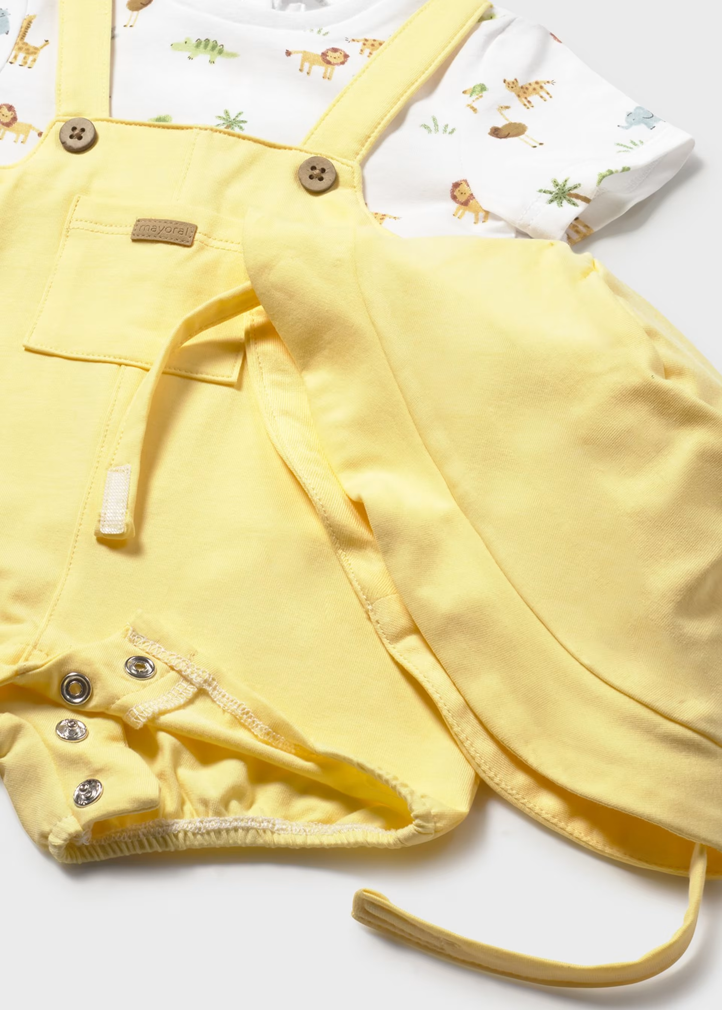 Boy Romper with Hat and Faux Dungaree - Sunny