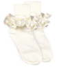 Jefferies Socks Misty Ruffle Lace Turn Cuff Socks 1 Pair - Ivory