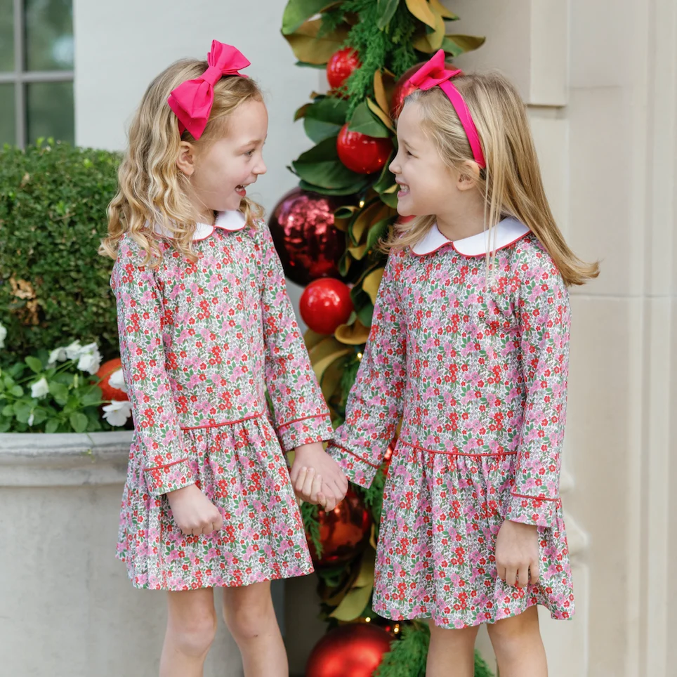 Lillian Girls' Dress - Floral Noel