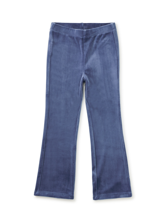 Velour Ruffle Flare Pants - Naval Blue