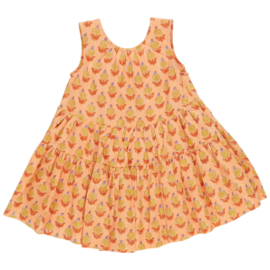 Girls Eloise Dress - Orange Dahlia