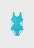 Girl Open Side Swimsuit - Aqua