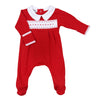 Clara and Caden Red Smocked Footie