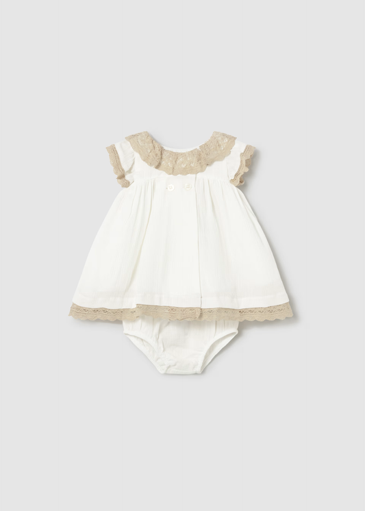 Girl Dress with Bloomers - Cream