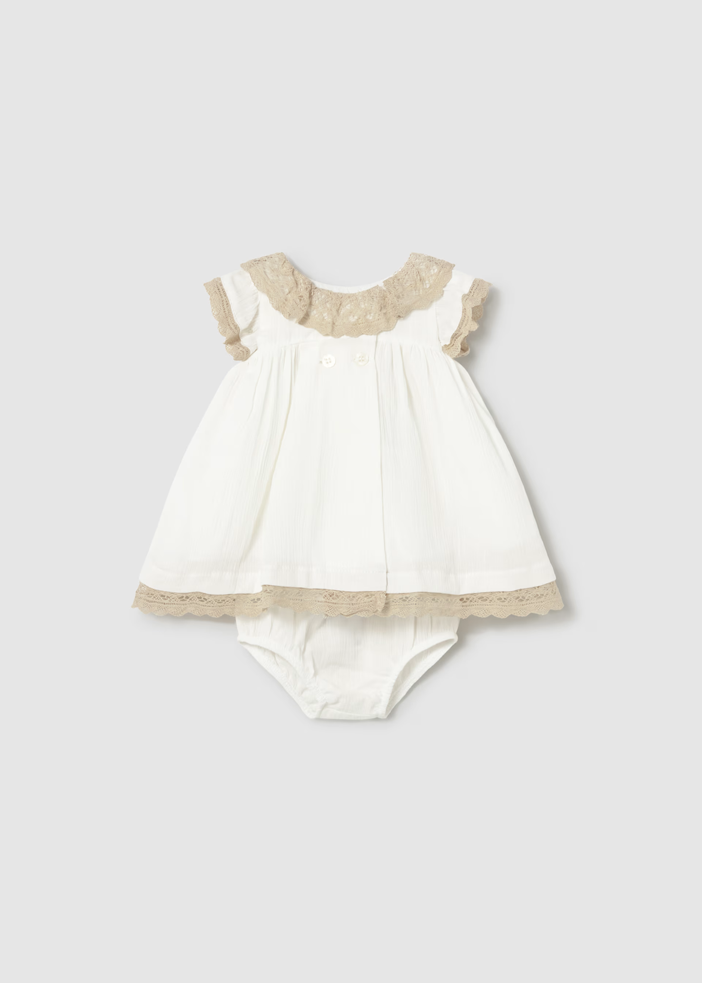 Girl Dress with Bloomers - Cream