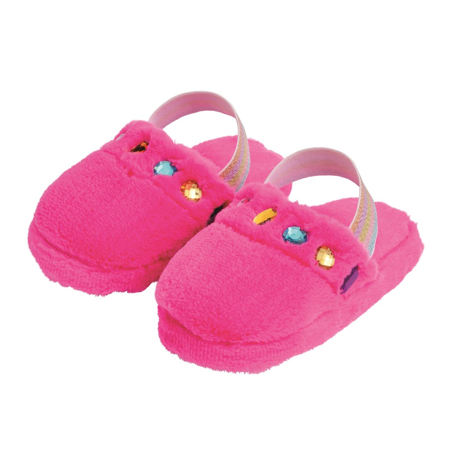 Hot Pink Jeweled Fur Slippers